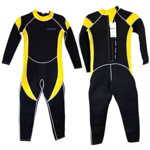 NEW Hisea Wetsuit Scuba Donkey Kids Size 14 Yellow & Black 2.5 mm‎ Neoprene